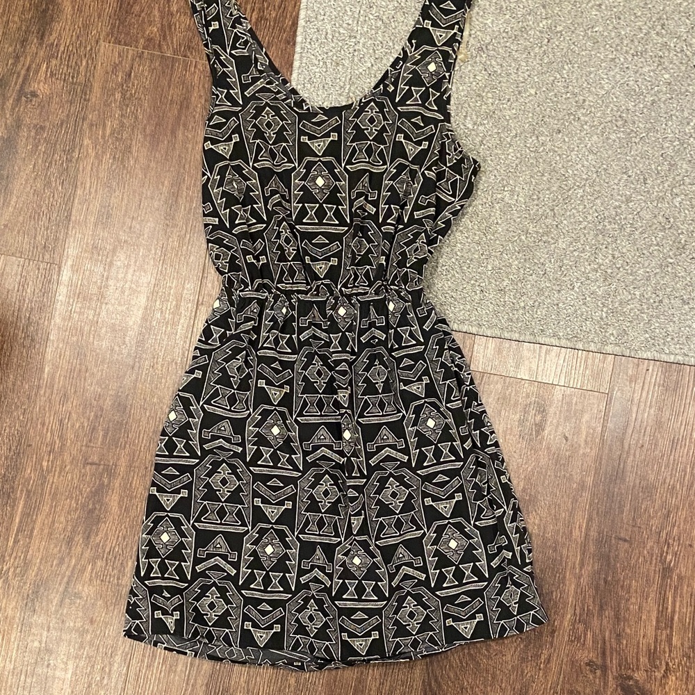 One Clothing Black Geometric Mini Dress